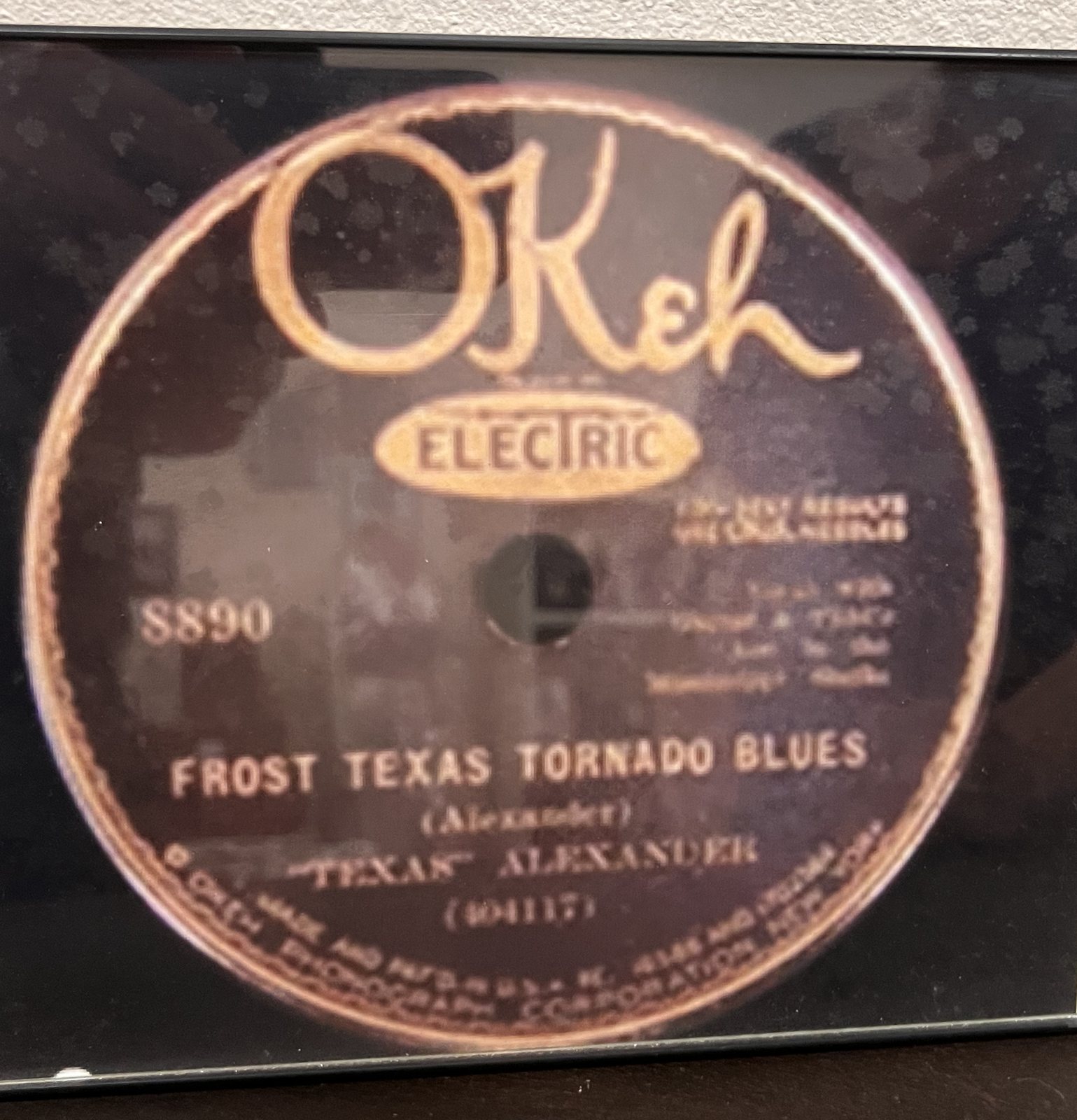 OKeh 8890: “Frost Texas Tornado Blues,” Texas Alexander.
